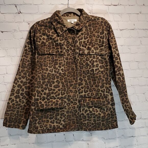 Good American green leopard utility jacket - Picture 1 of 11